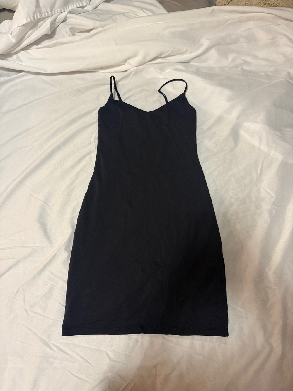 Aritzia Black Mini Slip Dress with Spaghetti Straps